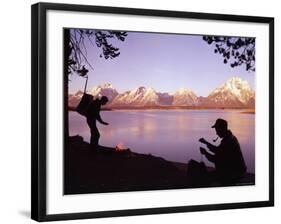 Campers at Jackson Lake in Grand Teton National Park-Ralph Crane-Framed Photographic Print