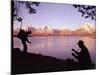 Campers at Jackson Lake in Grand Teton National Park-Ralph Crane-Mounted Photographic Print