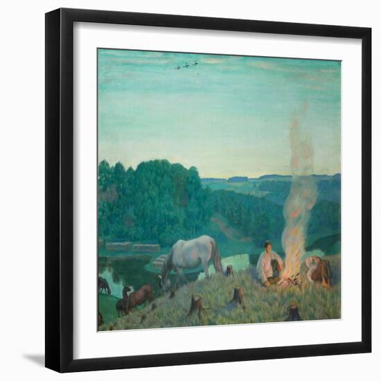 Campfire, 1916-Boris Michaylovich Kustodiev-Framed Giclee Print