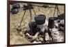 Campfire Cooking at a Confederate Encampment Living History Demonstration, Shiloh, Tennessee-null-Framed Giclee Print