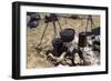 Campfire Cooking at a Confederate Encampment Living History Demonstration, Shiloh, Tennessee-null-Framed Giclee Print