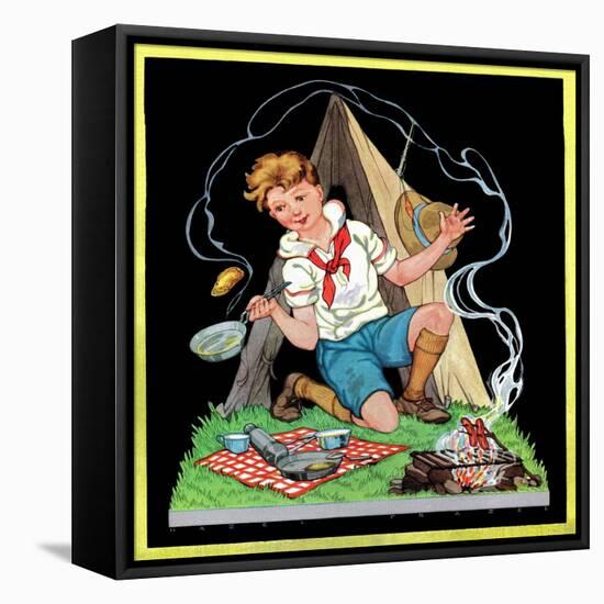 Campfire Cooking - Child Life-Hazel Frazee-Framed Stretched Canvas