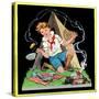 Campfire Cooking - Child Life-Hazel Frazee-Stretched Canvas