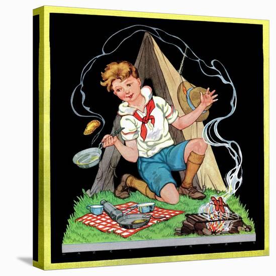 Campfire Cooking - Child Life-Hazel Frazee-Stretched Canvas
