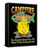 Campfire Fish Fry-Mark Frost-Framed Stretched Canvas