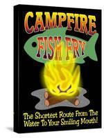 Campfire Fish Fry-Mark Frost-Stretched Canvas