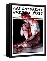 "Campfire Girl," Saturday Evening Post Cover, July 26, 1924-Pearl L. Hill-Framed Stretched Canvas