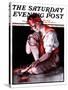 "Campfire Girl," Saturday Evening Post Cover, July 26, 1924-Pearl L. Hill-Stretched Canvas