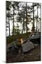 Campfire, shore, Lelång, Dalsland, Sweden-Andrea Lang-Mounted Photographic Print