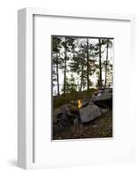 Campfire, shore, Lelång, Dalsland, Sweden-Andrea Lang-Framed Photographic Print