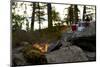 Campfire, shore, Lelång, Dalsland, Sweden-Andrea Lang-Mounted Photographic Print