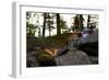 Campfire, shore, Lelång, Dalsland, Sweden-Andrea Lang-Framed Photographic Print