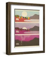 Campfire-Jazzberry Blue-Framed Art Print