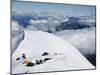 Camping at 4000M, Above Chamonix Valley, Mont Blanc, Chamonix, French Alps, France, Europe-Christian Kober-Mounted Photographic Print