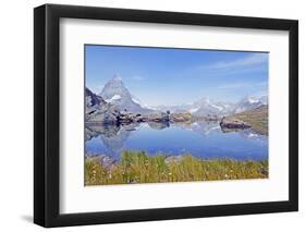 Camping at a Lake Near the Matterhorn, 4478M, Zermatt, Valais, Swiss Alps, Switzerland, Europe-Christian Kober-Framed Photographic Print