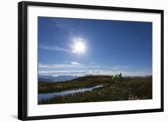 Camping at Full Moon in the Mountains, Night Heaven-Jurgen Ulmer-Framed Photographic Print