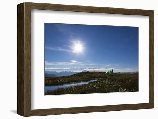 Camping at Full Moon in the Mountains, Night Heaven-Jurgen Ulmer-Framed Photographic Print