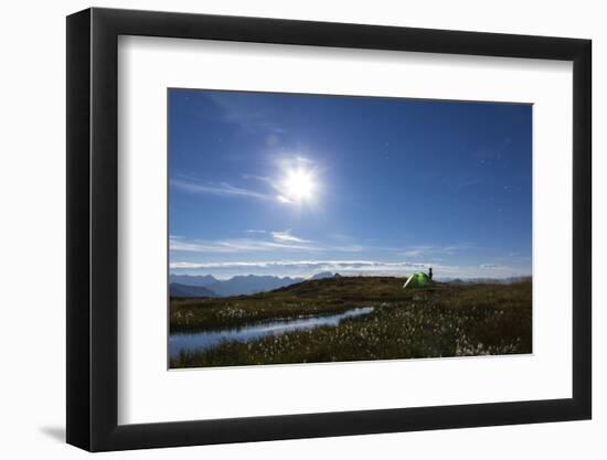 Camping at Full Moon in the Mountains, Night Heaven-Jurgen Ulmer-Framed Premium Photographic Print