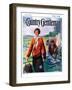 "Camping Couple," Country Gentleman Cover, June 1, 1927-Harold Brett-Framed Giclee Print