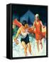 "Camping Couple Goes Swimming,"August 1, 1928-William Meade Prince-Framed Stretched Canvas