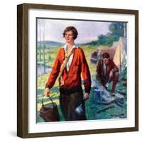 "Camping Couple,"June 1, 1927-Harold Brett-Framed Giclee Print