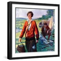 "Camping Couple,"June 1, 1927-Harold Brett-Framed Giclee Print