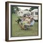 Camping Couples and Corgi-null-Framed Photographic Print