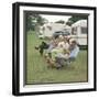 Camping Couples and Corgi-null-Framed Photographic Print