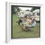 Camping Couples and Corgi-null-Framed Photographic Print