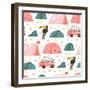 Camping Illustration-Helter skelter-Framed Art Print