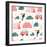 Camping Illustration-Helter skelter-Framed Art Print