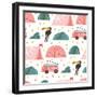 Camping Illustration-Helter skelter-Framed Art Print