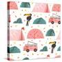 Camping Illustration-Helter skelter-Stretched Canvas