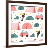 Camping Illustration-Helter skelter-Framed Art Print