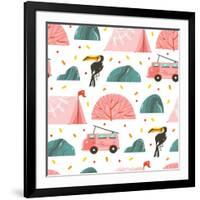 Camping Illustration-Helter skelter-Framed Art Print