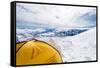 Camping in Caucasus Mountains on Elbrus Landscape-blas-Framed Stretched Canvas