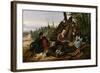 Camping in the Woods, 'Laying Off', Engraved by and Published by Currier and Ives, New York, 1863-Arthur Fitzwilliam Tait-Framed Giclee Print