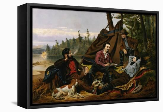 Camping in the Woods, 'Laying Off', Engraved by and Published by Currier and Ives, New York, 1863-Arthur Fitzwilliam Tait-Framed Stretched Canvas