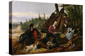 Camping in the Woods, 'Laying Off', Engraved by and Published by Currier and Ives, New York, 1863-Arthur Fitzwilliam Tait-Stretched Canvas