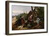 Camping in the Woods, 'Laying Off', Engraved by and Published by Currier and Ives, New York, 1863-Arthur Fitzwilliam Tait-Framed Giclee Print