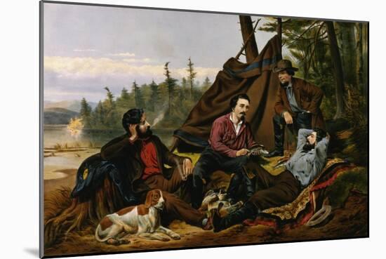 Camping in the Woods, 'Laying Off', Engraved by and Published by Currier and Ives, New York, 1863-Arthur Fitzwilliam Tait-Mounted Giclee Print