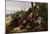 Camping in the Woods, 'Laying Off', Engraved by and Published by Currier and Ives, New York, 1863-Arthur Fitzwilliam Tait-Mounted Giclee Print