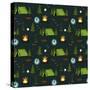 Camping In The Woods Pattern-Lauren Ramer-Stretched Canvas