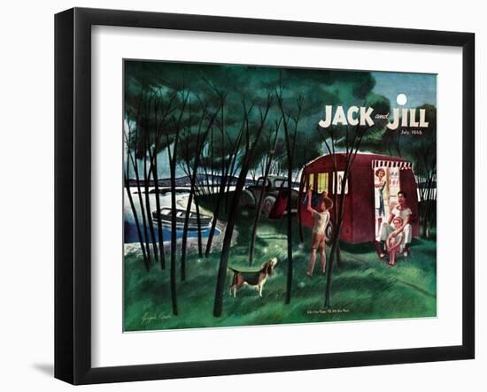 Camping - Jack and Jill, July 1946-Joseph Krush-Framed Giclee Print