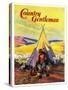 "Camping Near Sheep," Country Gentleman Cover, October 1, 1940-null-Stretched Canvas