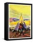 "Camping Near Sheep,"October 1, 1940-null-Framed Stretched Canvas