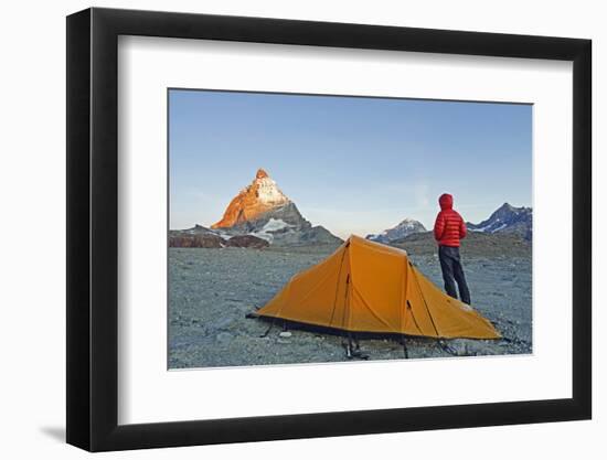 Camping Near the Matterhorn, 4478M, Zermatt, Valais, Swiss Alps, Switzerland, Europe-Christian Kober-Framed Photographic Print