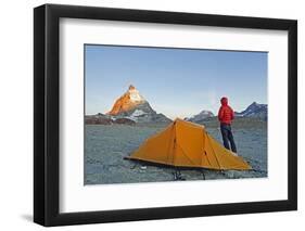 Camping Near the Matterhorn, 4478M, Zermatt, Valais, Swiss Alps, Switzerland, Europe-Christian Kober-Framed Photographic Print