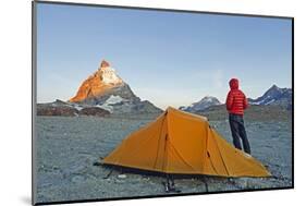 Camping Near the Matterhorn, 4478M, Zermatt, Valais, Swiss Alps, Switzerland, Europe-Christian Kober-Mounted Photographic Print