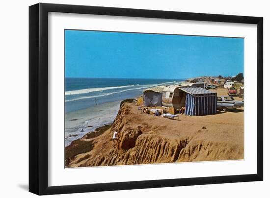 Camping on the Cliffs-null-Framed Art Print